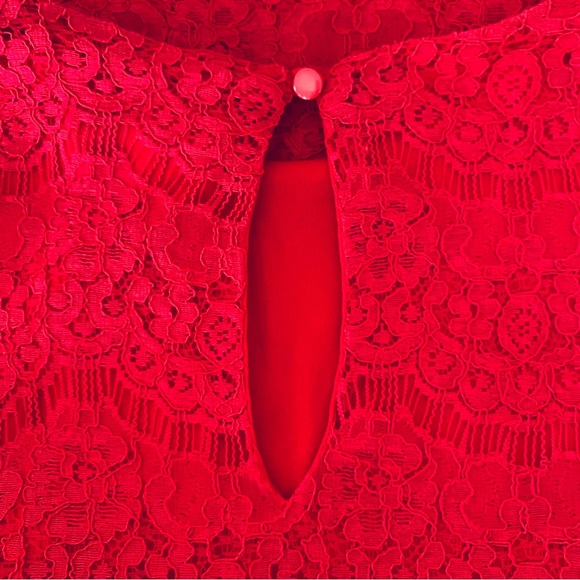 Monteau Red Lace Top / M - Picture 5 of 6